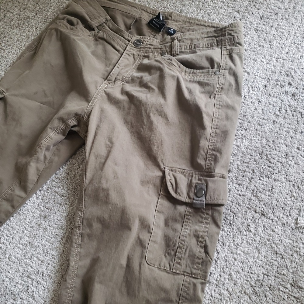 Kuhl Roll Up Convertible Cargo Pants Hiking Travel Outdoor Olive Green Size 10 - Picture 2 of 13